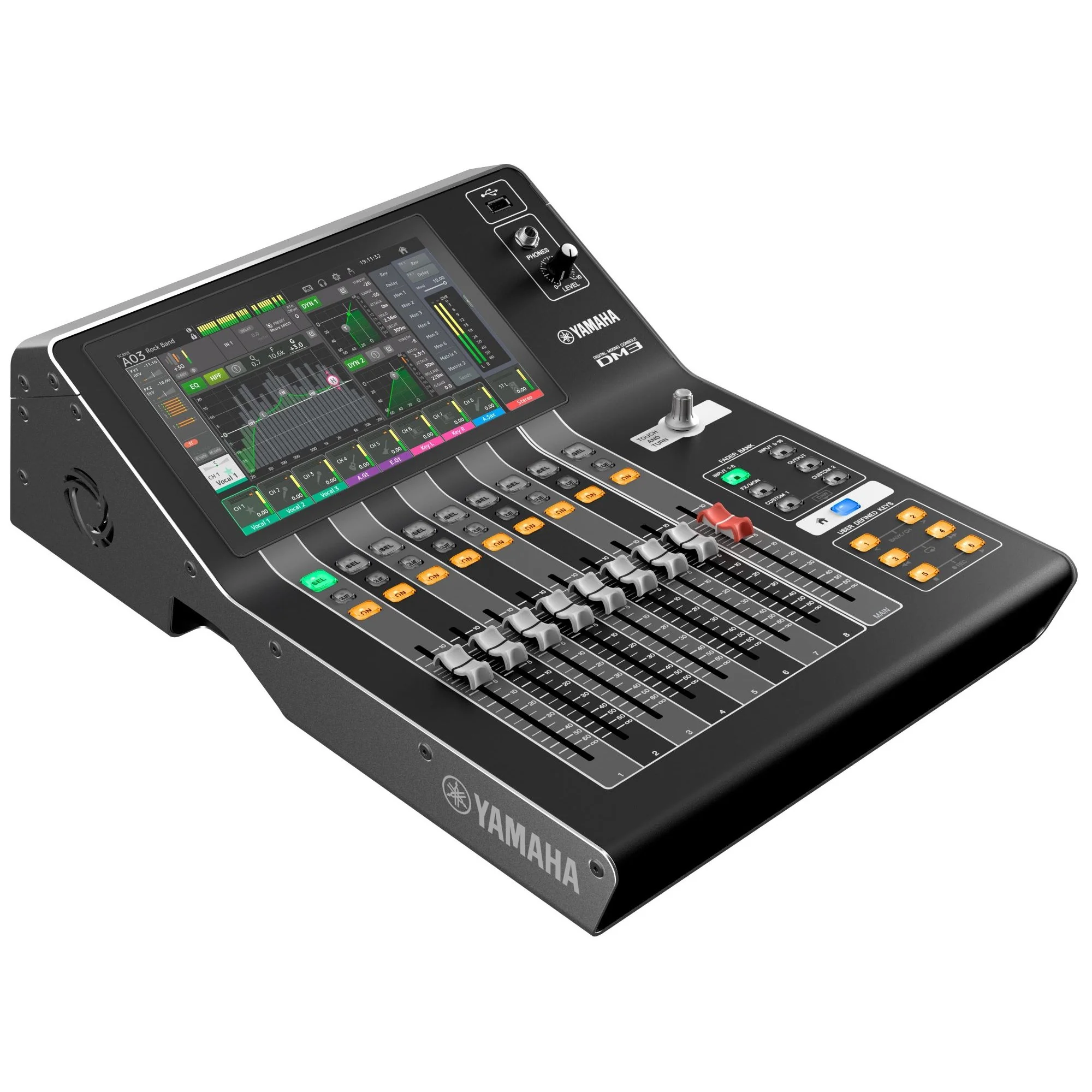 Yamaha dm3 digital mixer with dante – professional live sound & recording console