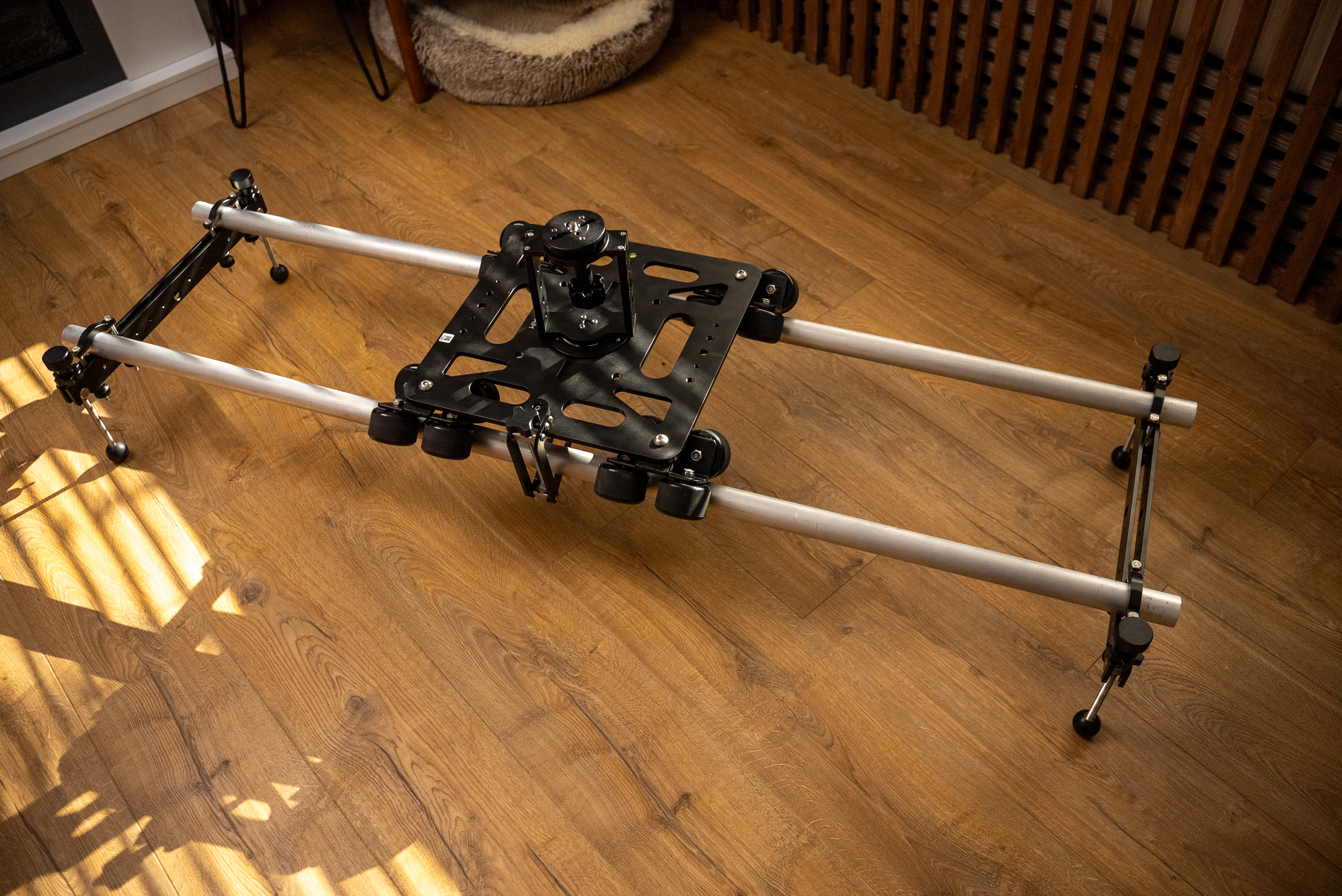 Proaim camera dolly kit – with 2× metal rails (140 cm) + bowl riser