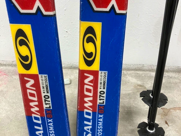 Slalomskidor salomon 170cm inkl pjäxor 43