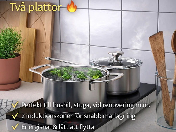 Portabel induktionshäll 2 plattor – ikea tillreda 🔥