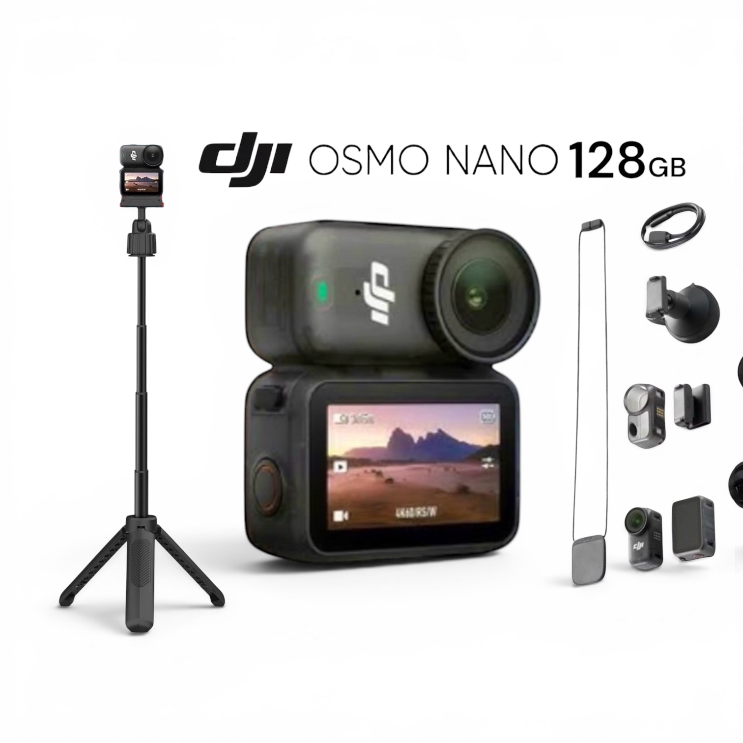 Dji osmo nano 4k camera combo 128gb selfie stick 4k 60fps action camera pocket