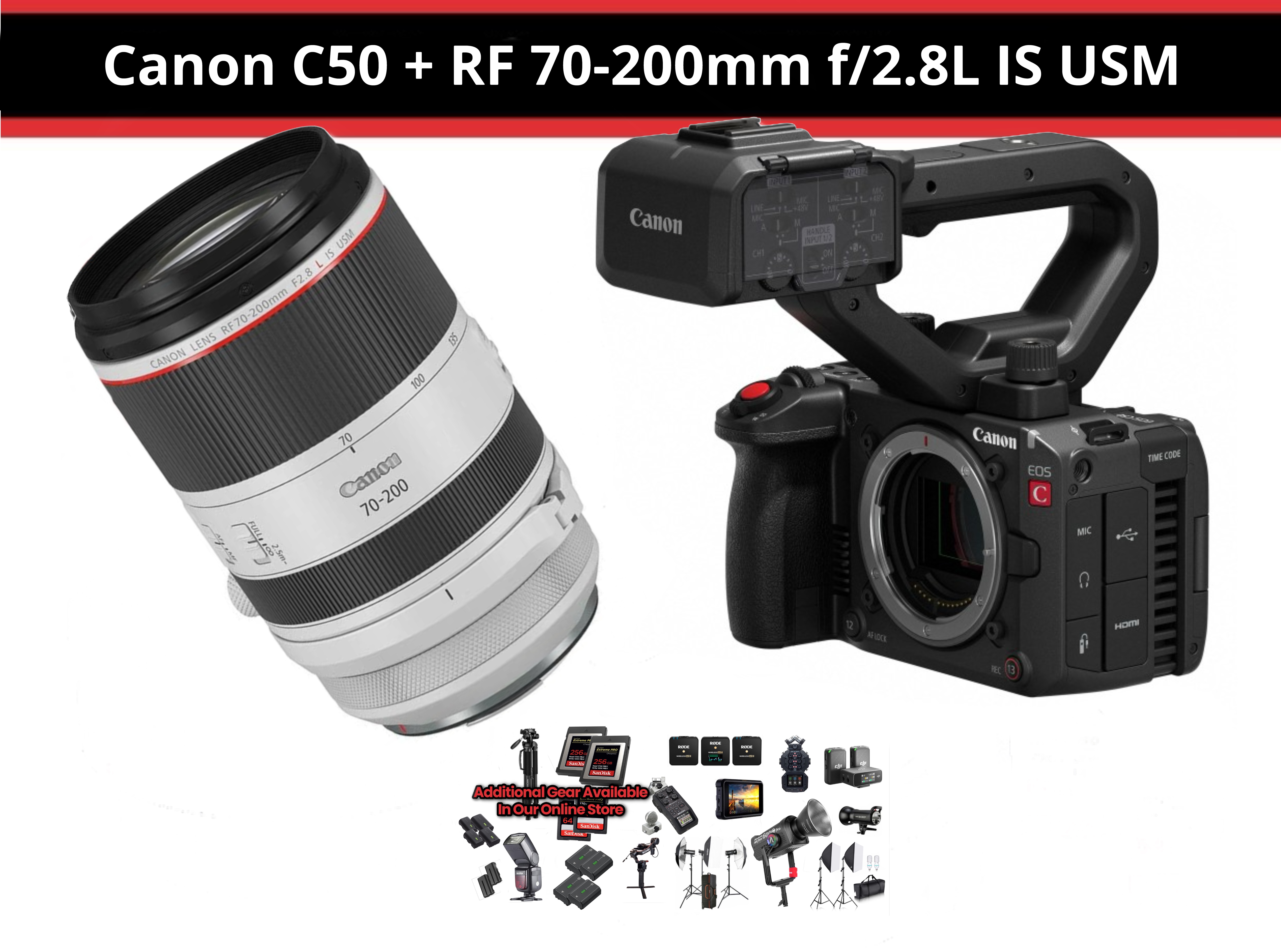 Canon c50 + 70-200mm f2.8 ( canon eos c50 )