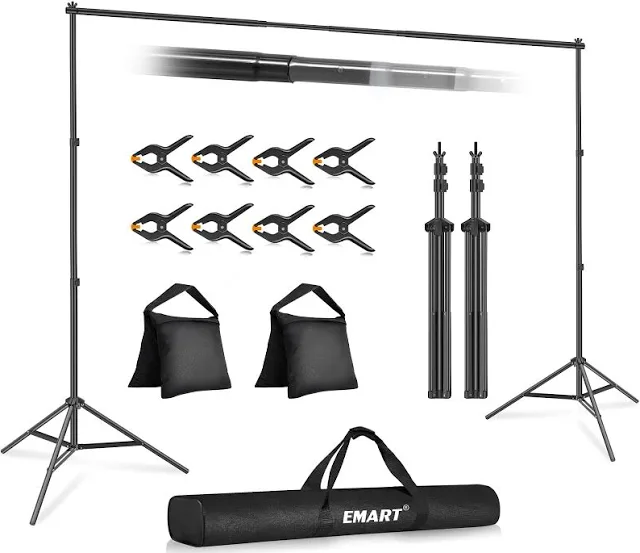 Emart backdrop stand 10x7ft(wxh) photo studio adjustable background stand