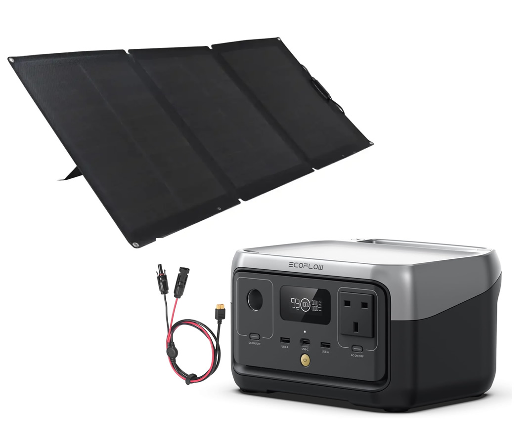 Ecoflow river 2 portable power station + folding solar panel
