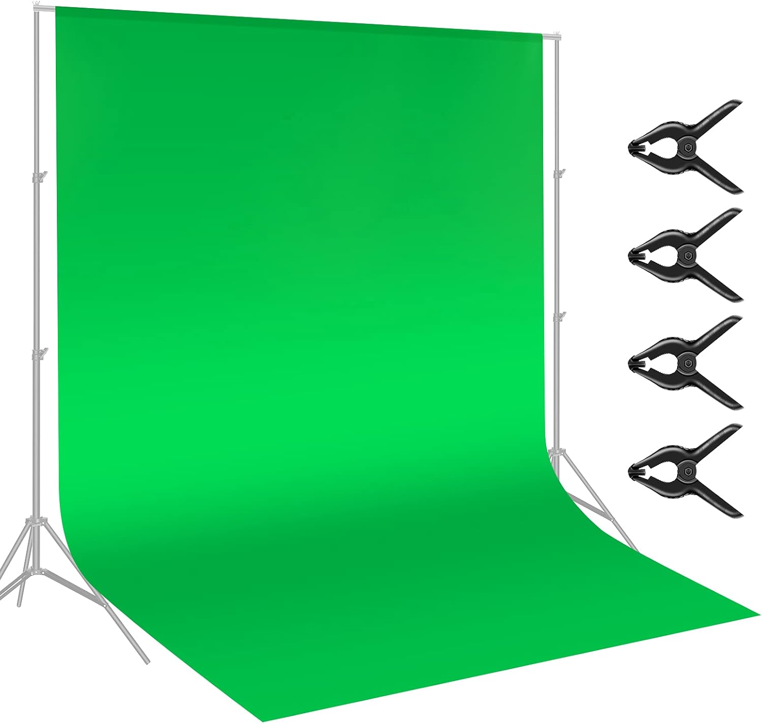Green screen on stands.