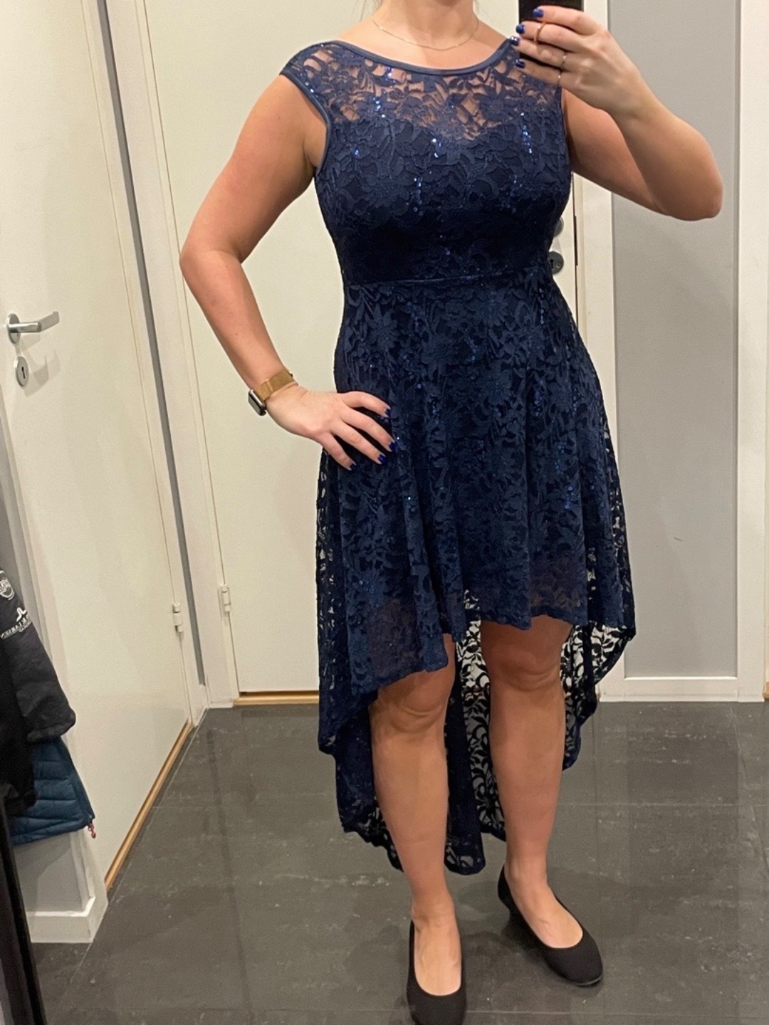 Festkjole mørk blå str m