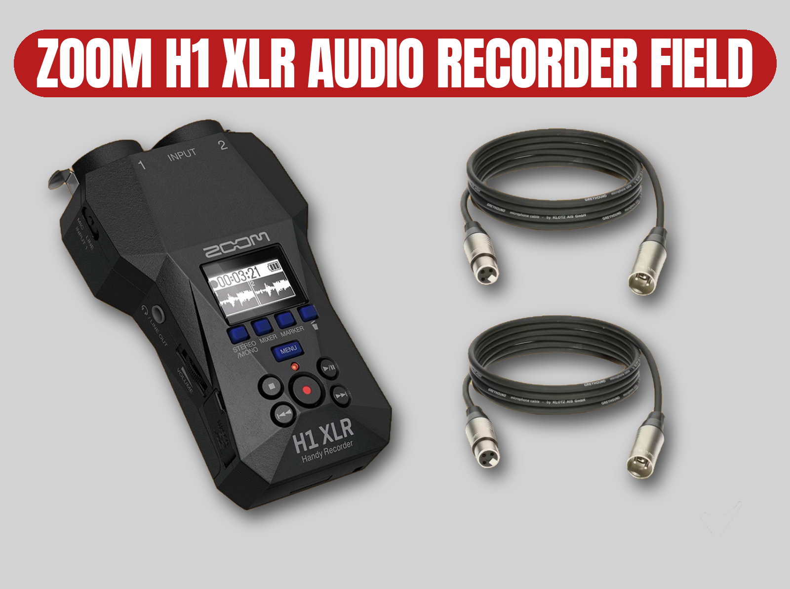 Zoom h1 xlr handy recorder | field sound / portable audio / 6m xlr cables