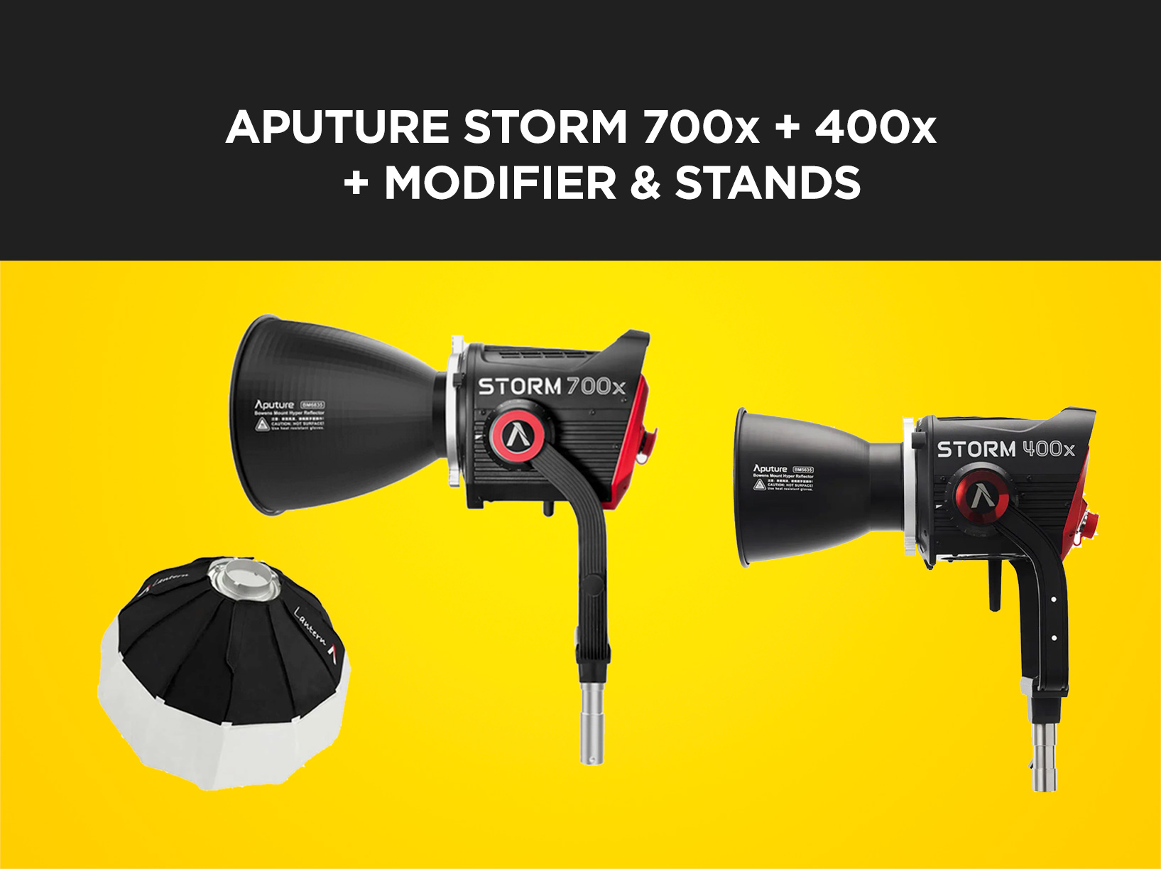 Aputure 700x + 400x + modifier + stands