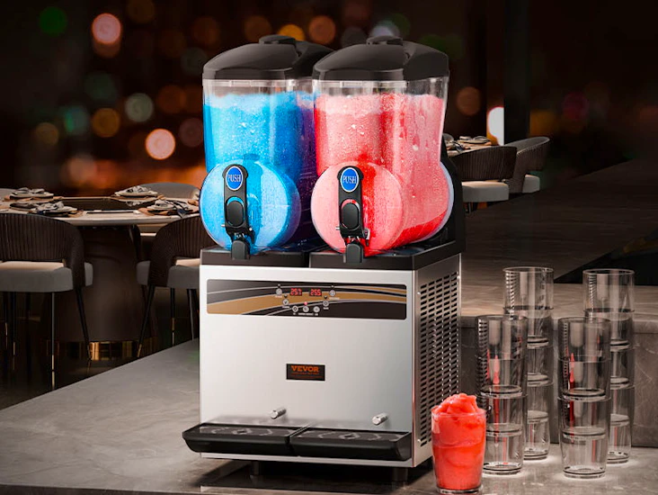 Slushmaskin 2x15l inkl 100 portioner slush, 50 glas & sugrör med sked