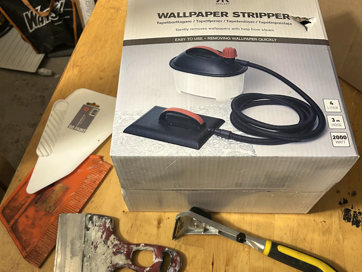 Tapetborttagare med ånga – komplett set