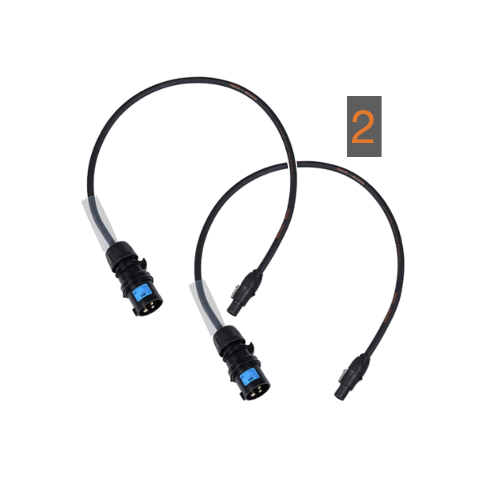 16 amps male to powercon true1 1.5m distro converter coupler jumper adapter