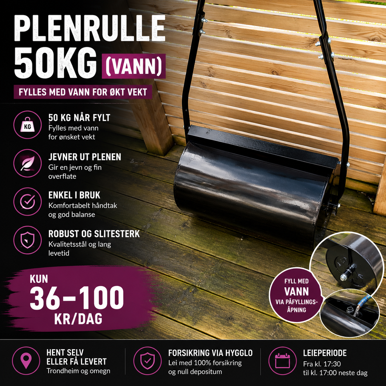 Plenrulle 50kg (vann)