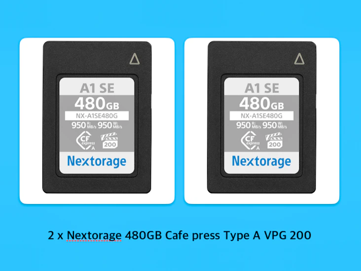 2 x nextorage 480gb cfexpress type a vpg 200