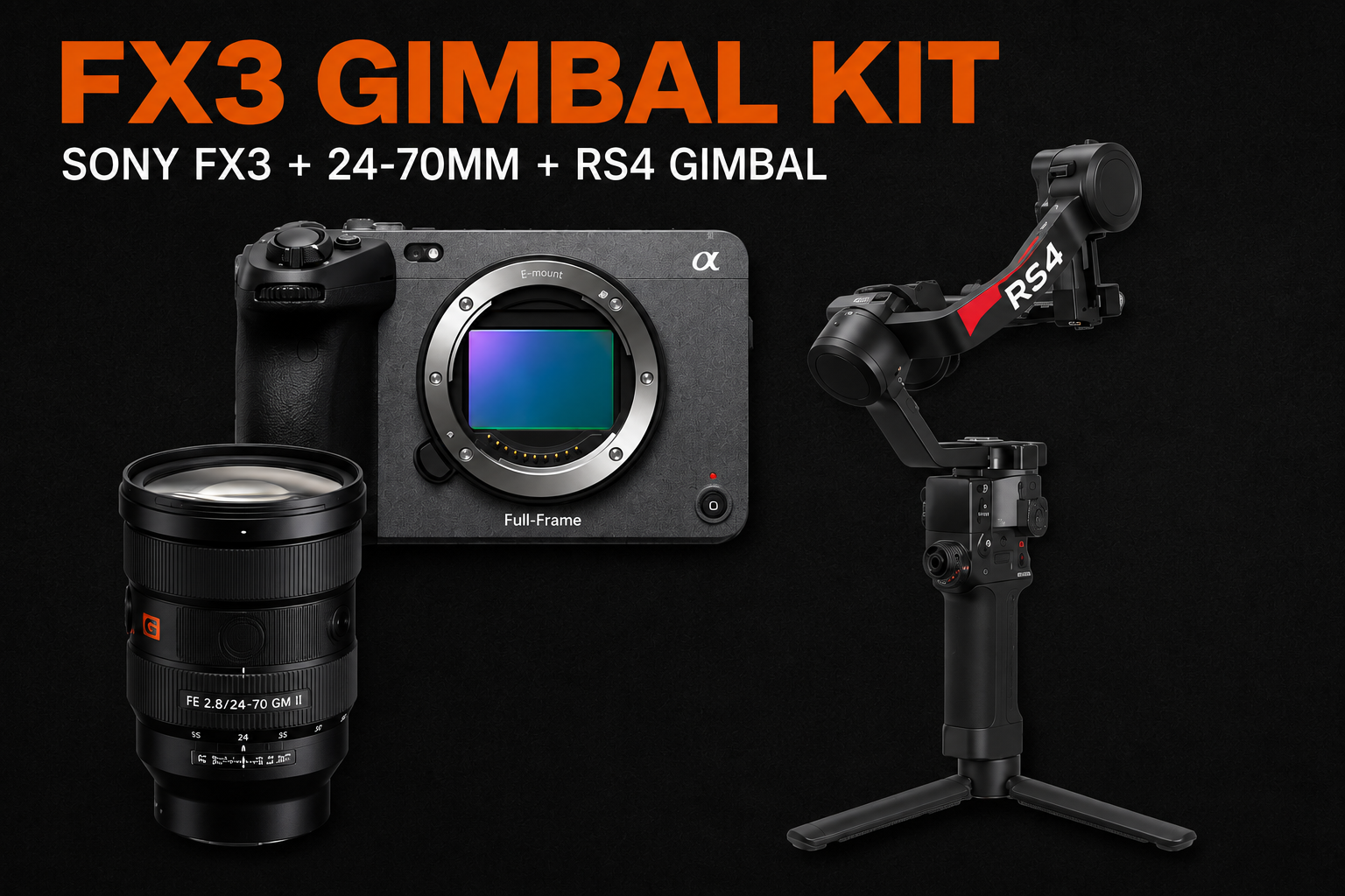 Sony fx3 + sony 24-70mm + dji ronin rs4 package 