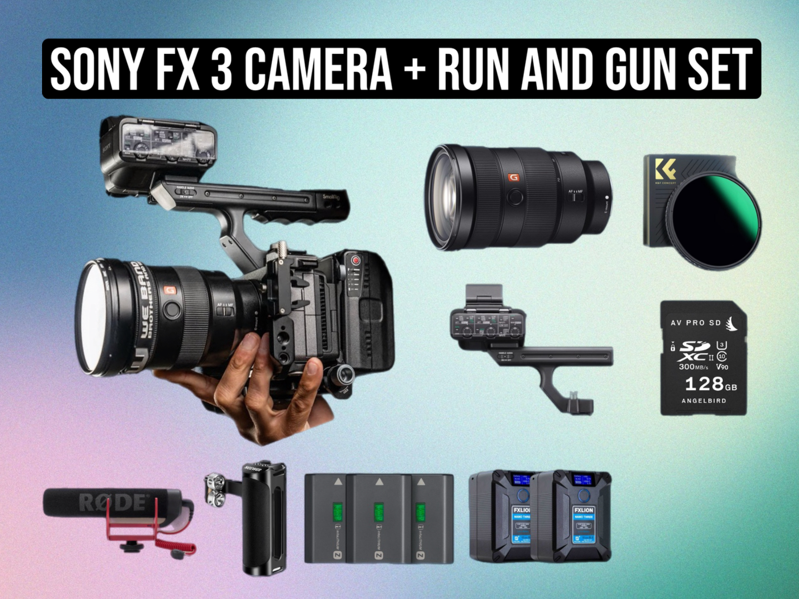 Sony fx3 fx-3 cinema camera + run & gun set | full frame 4k mirrorless | fx3 / fx 3 / cinema camera / run and gun / documentary / handheld kit )