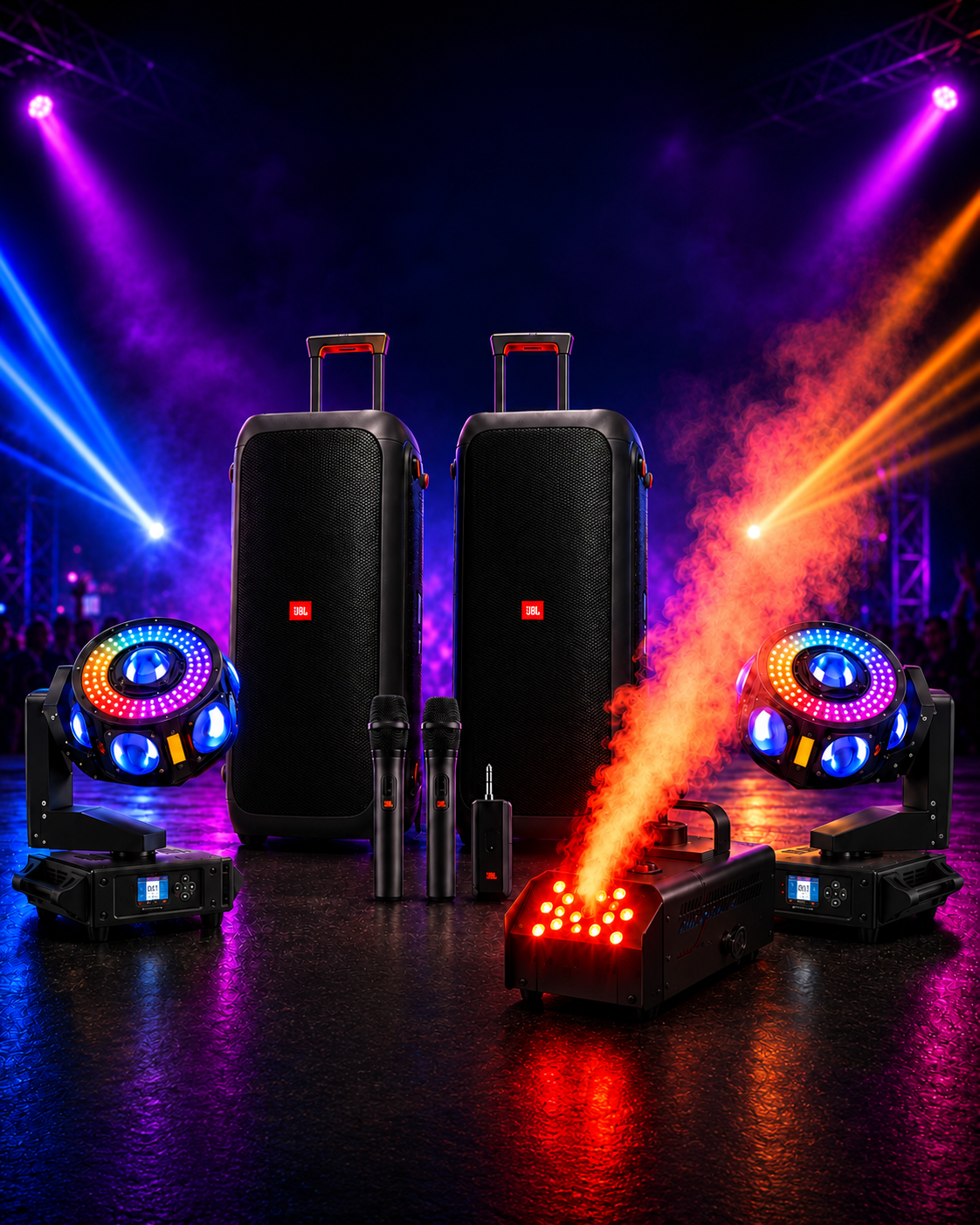 🎉 jbl partybox + moving head + savu- ja kuplakone✨💨🌈🔊🎤