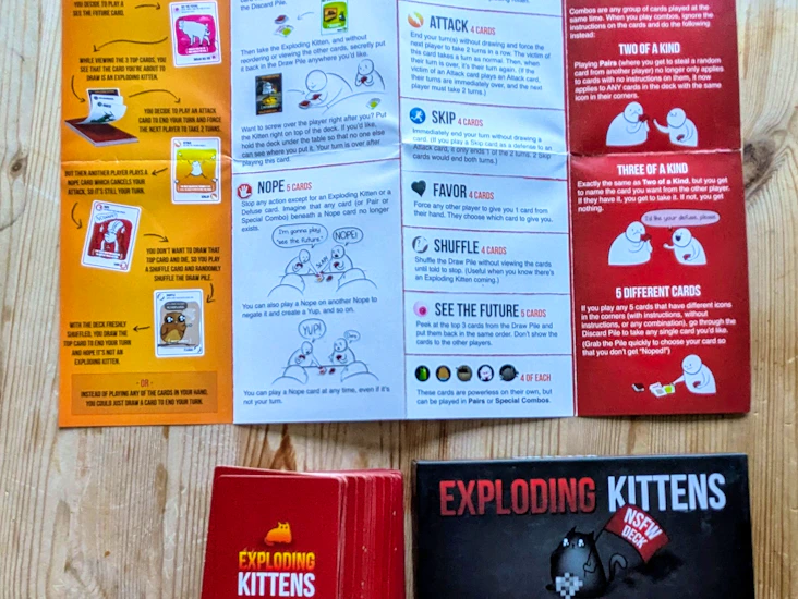 Exploding kittens nsfw edition board game