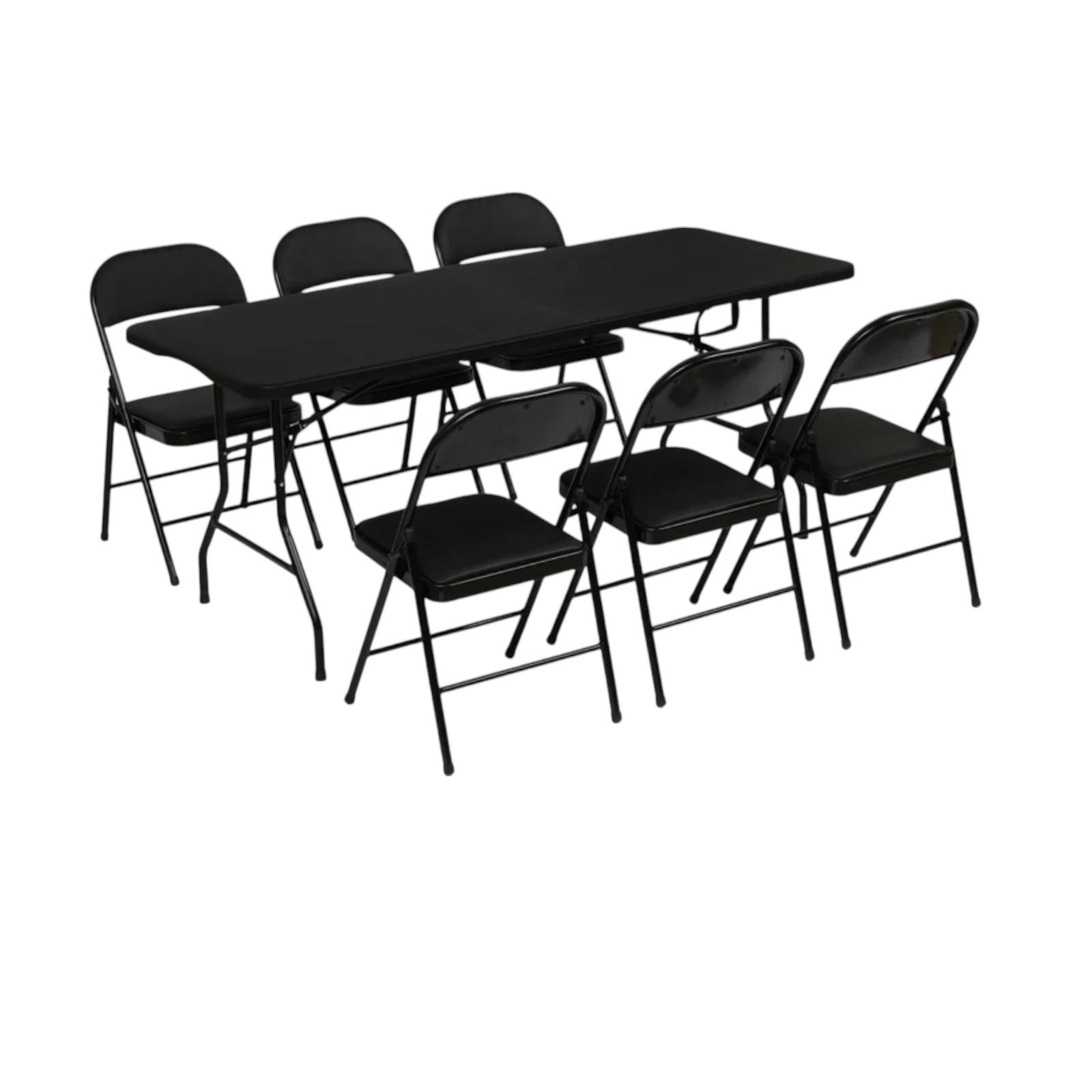1x folding table 6ft & 6 folding chairs padded event party trestle 