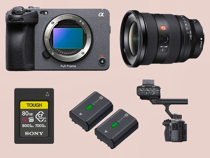 Sony fx3a + sony 16-35mm f/2.8 gm ii lens + 80gb cf card + batteries