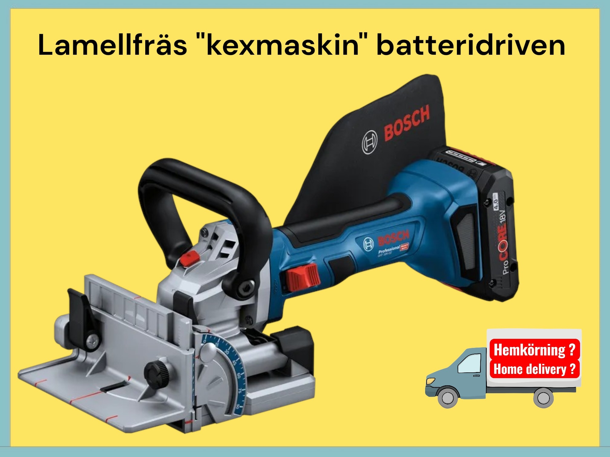 Lamellfräs "kexmaskin" batteri proffsmodell