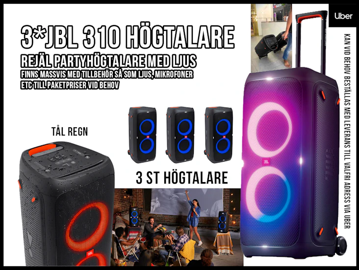 3 st jbl 310 partyhögtalare