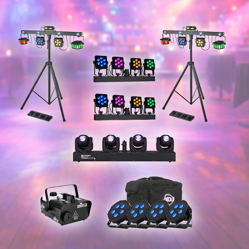 Stort komplett festpaket med ljus & rökmaskin!