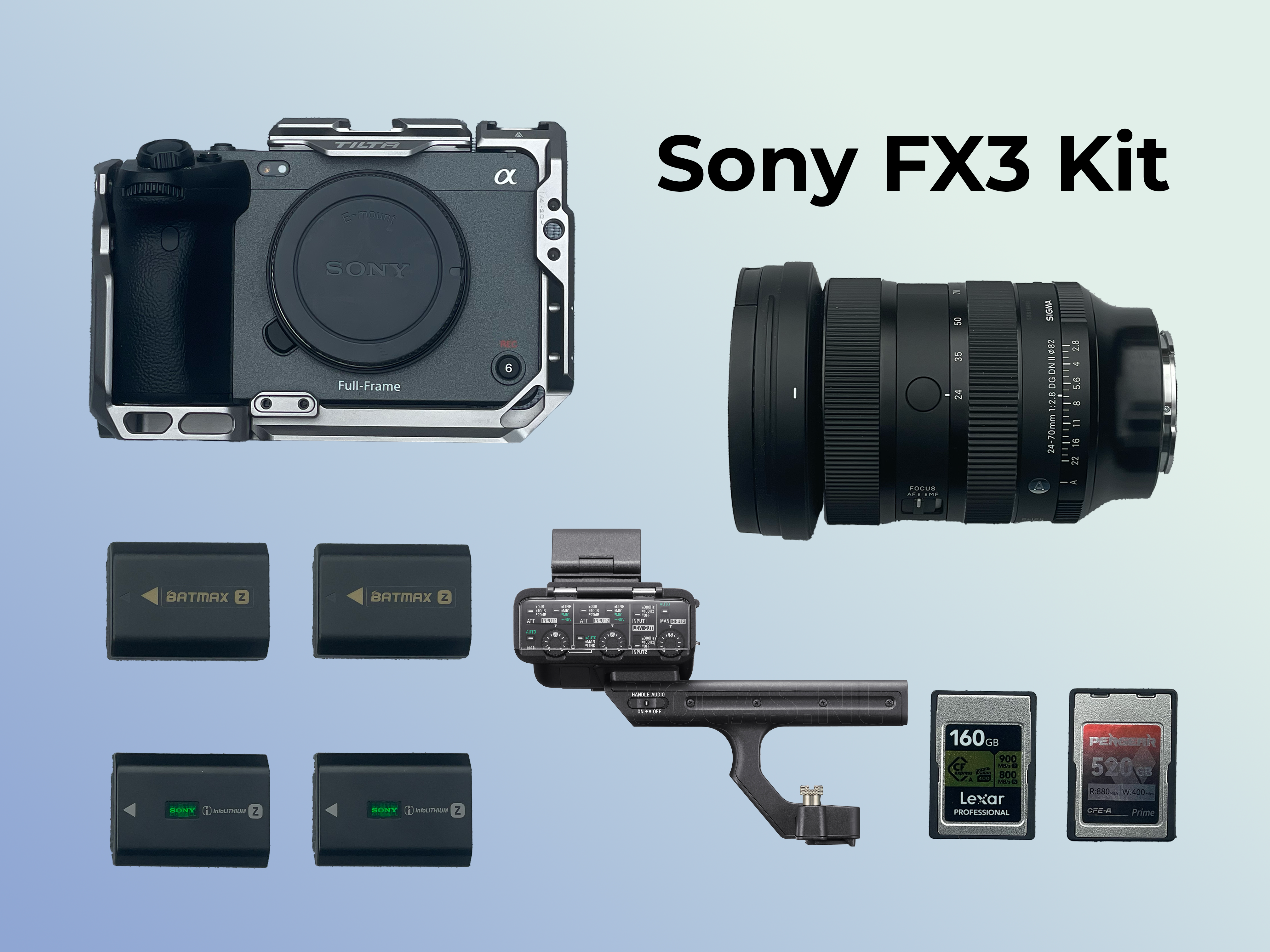 Sony fx3 kit with sigma art 24-70mm f2.8 & accessories