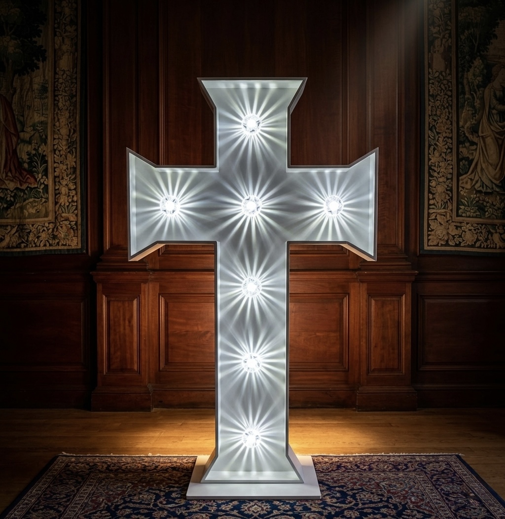 4ft led light up cross/crucifix