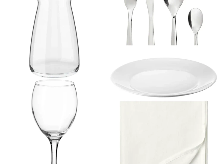 Festpaket från ikea – lakan, bestick, tallrikar & glas för upp till 200 gäster!