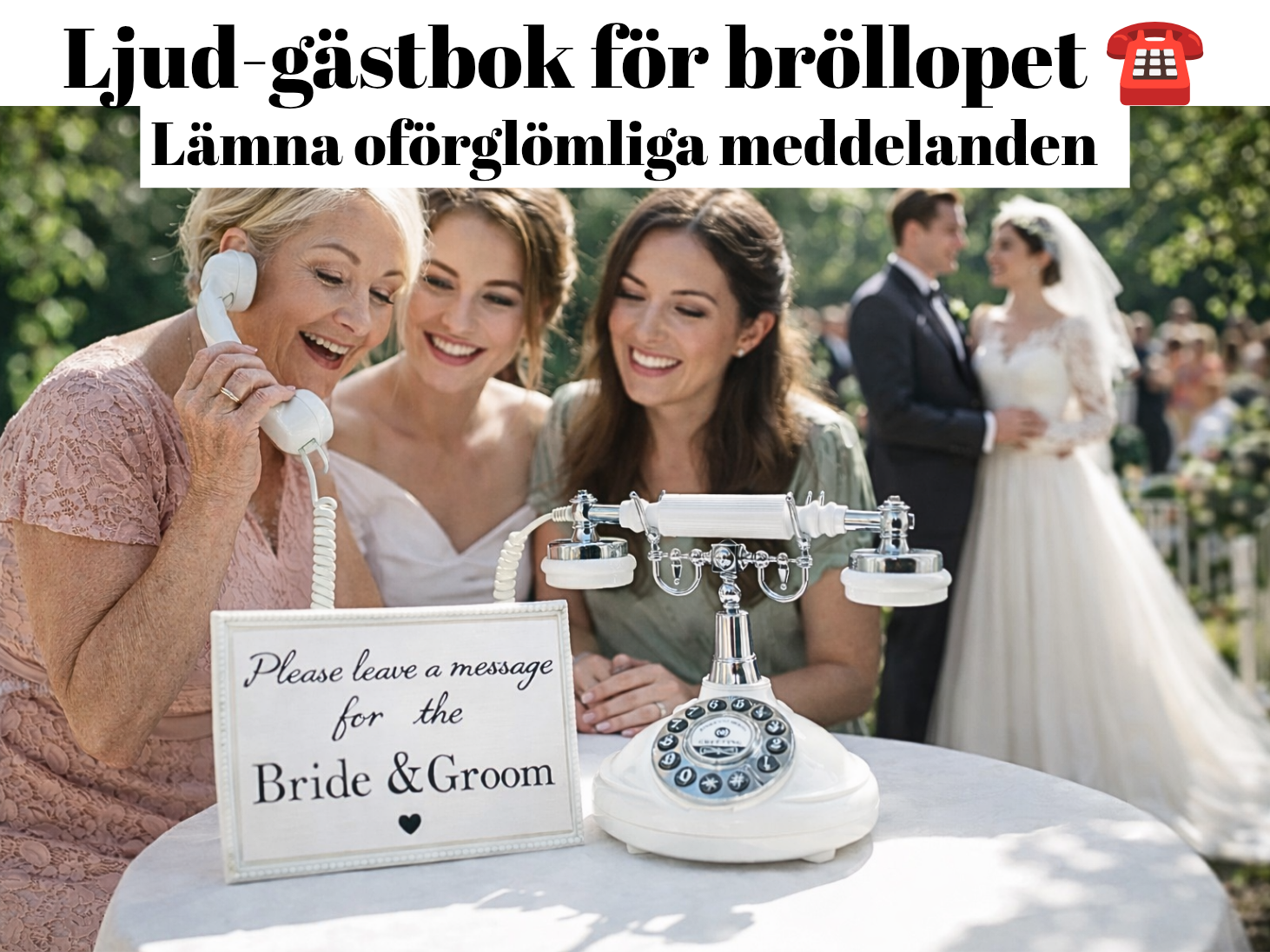 ☎️  gästbok telefon/audio guestbook telefon – vintage bröllopstelefon för röstmeddelanden 🤍✨