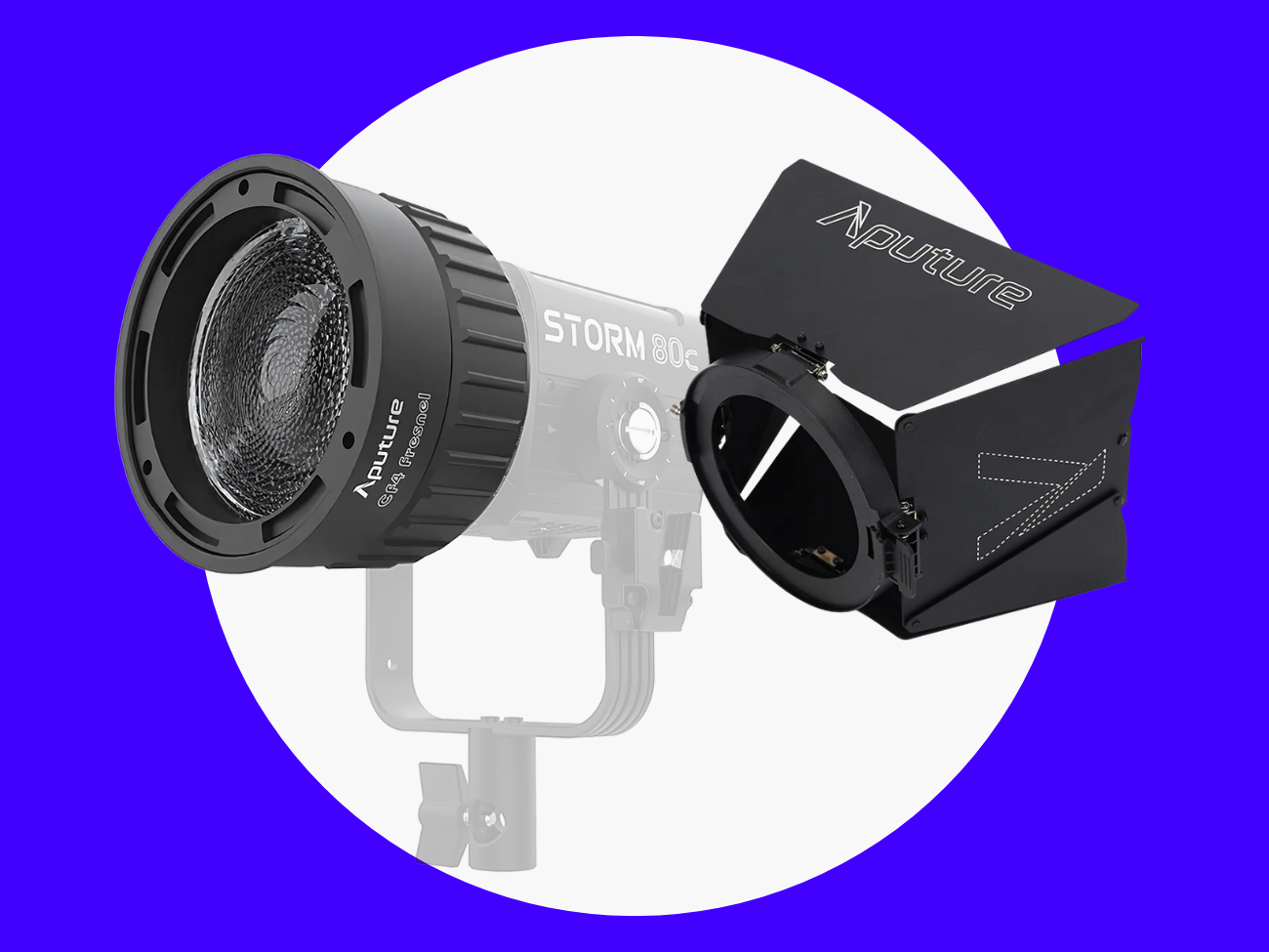 Aputure cf4 fresnel for storm 80c + barn doors