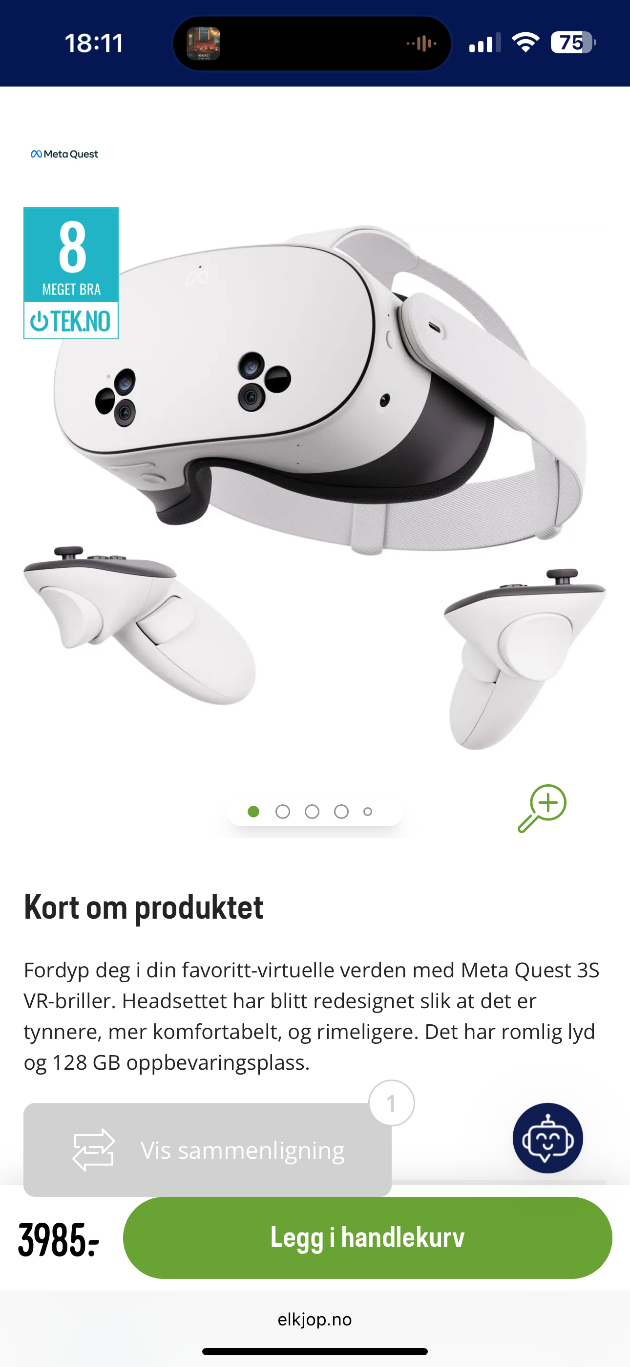 Meta quest 3s til utleie  