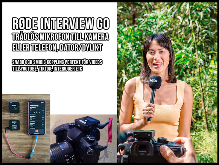 Handhållen intervjumikrofon - rode interview, wireless go