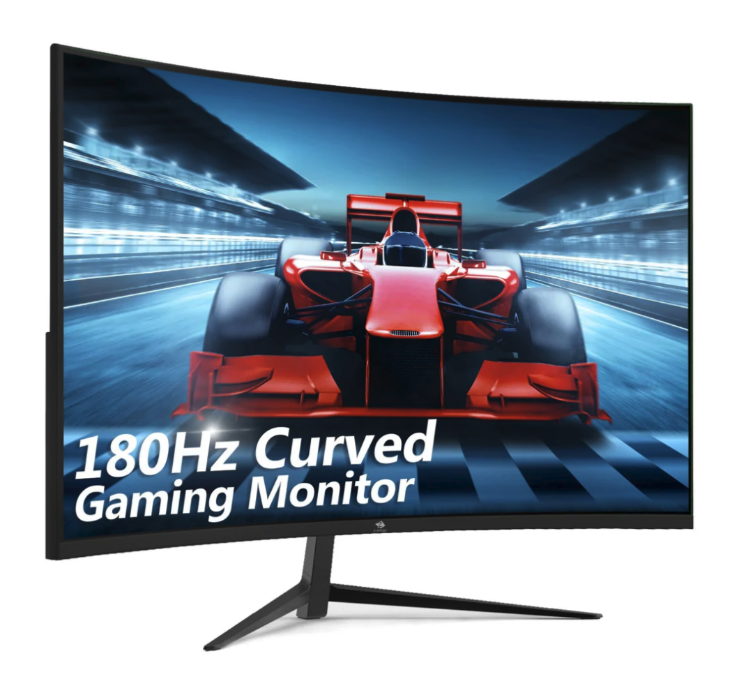 24 inch curved gaming monitor 180hz 1ms mprt, 16:9 full hd 1080p led monitor, va panel, 300cd/m² brightness, freesync, hdmi & displayport - black