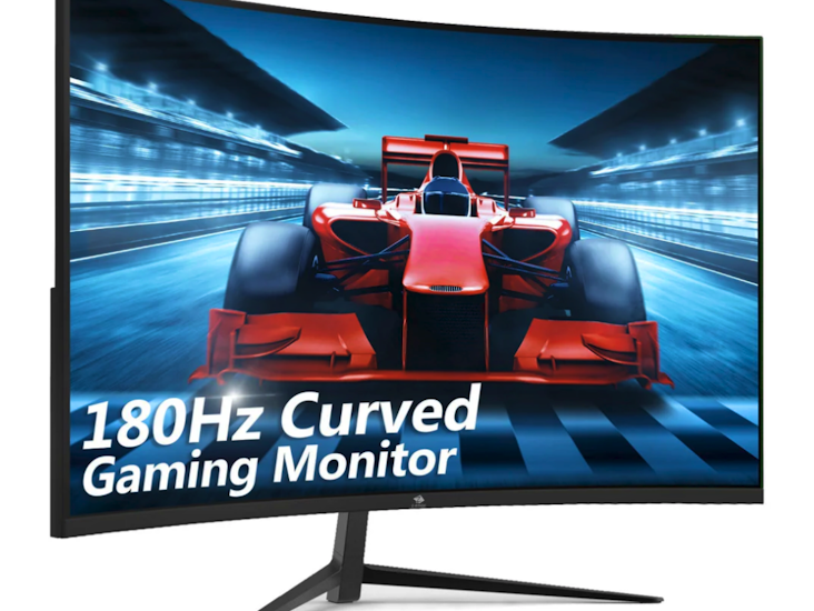 24 inch curved gaming monitor 180hz 1ms mprt, 16:9 full hd 1080p led monitor, va panel, 300cd/m² brightness, freesync, hdmi & displayport - black