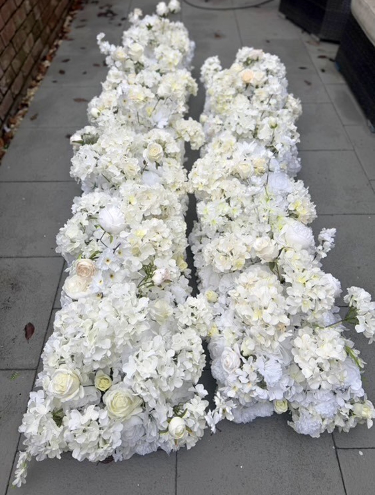 White floral runners