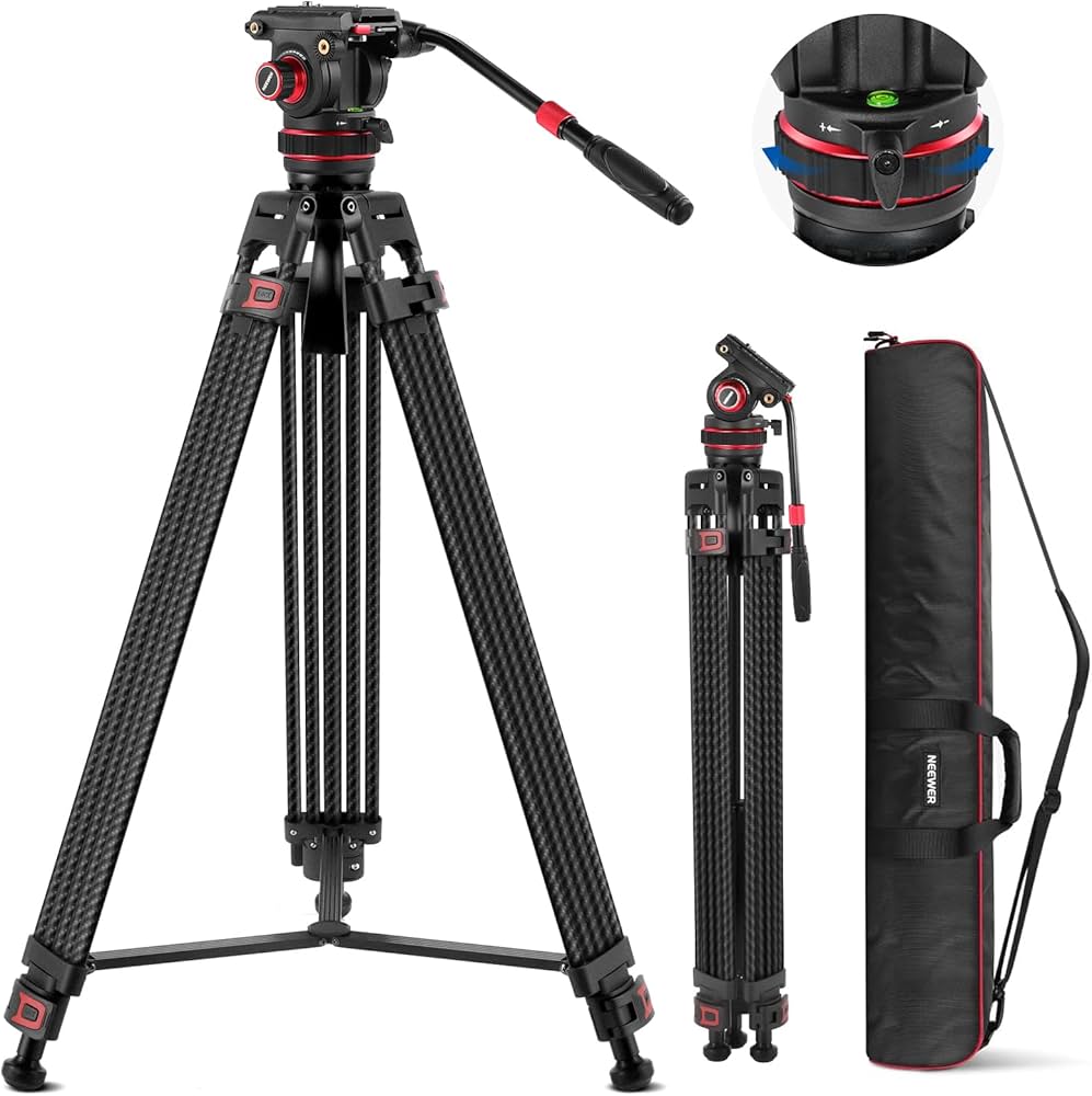 Neewer 78" heavy duty carbon fiber video tripod 