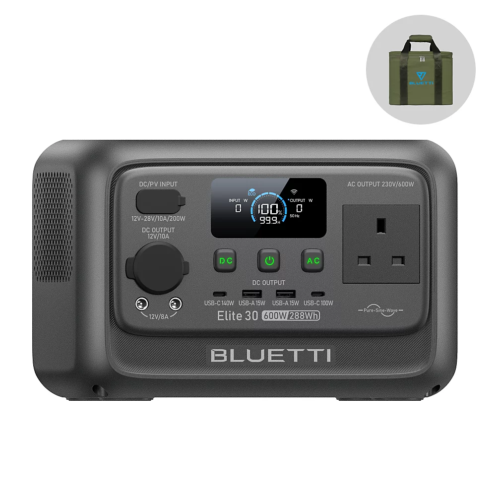 Bluetti elite 30 v2 288wh 600w portable power station 