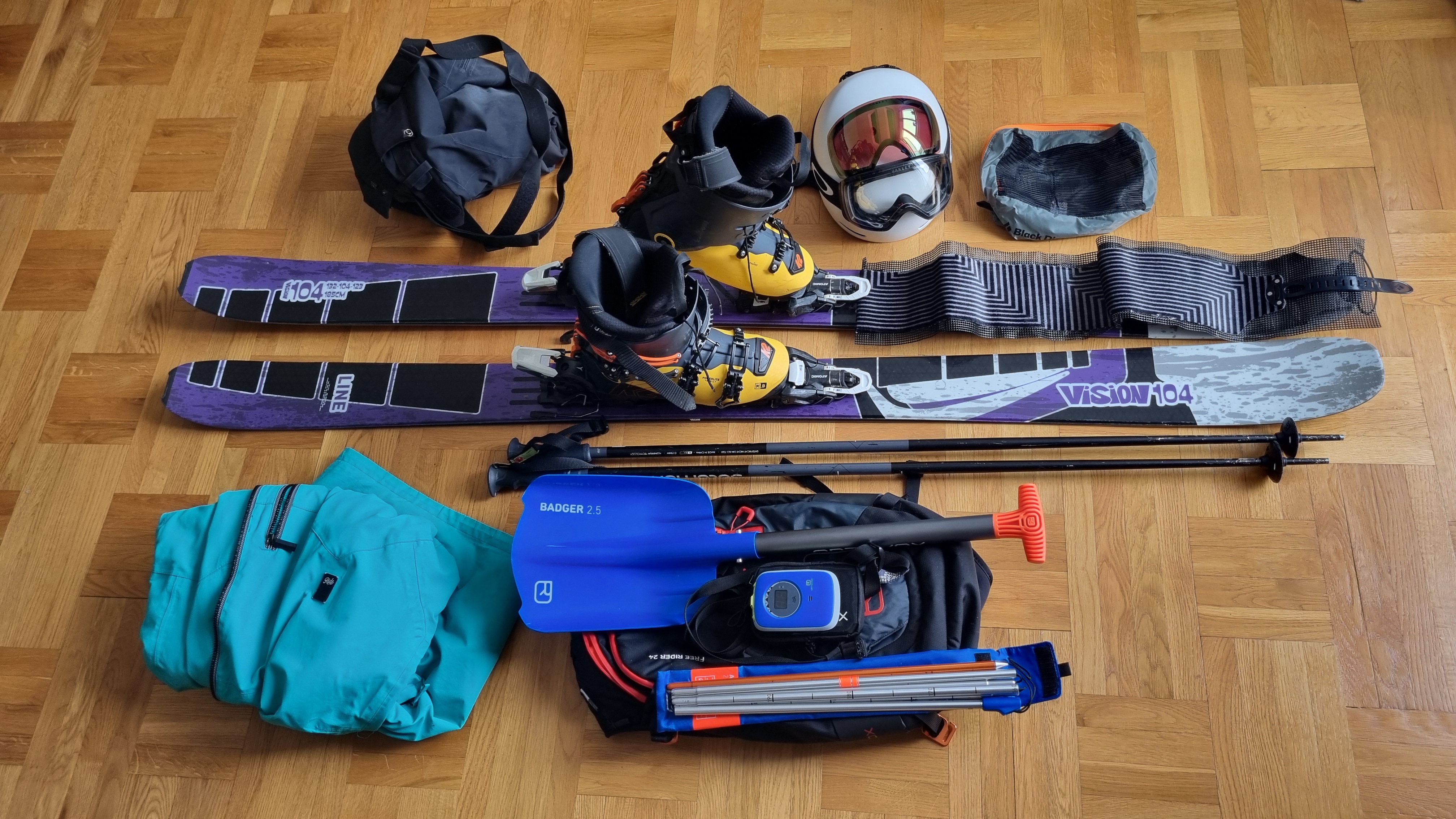 Line vision 104 med shiftbindningar och komplett lavinutrustning