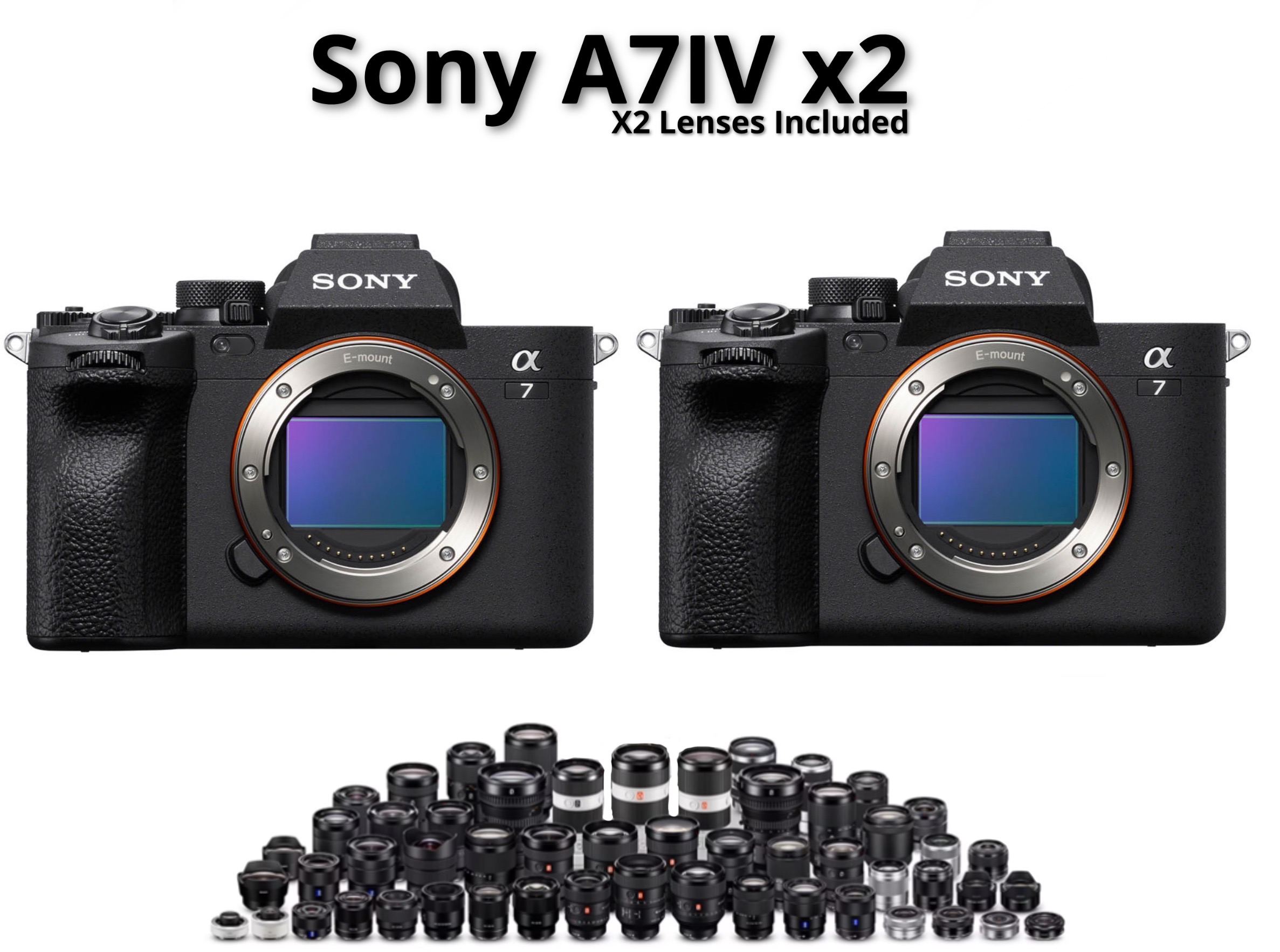 Sony a7iv body x2 + x2 sony lenses
