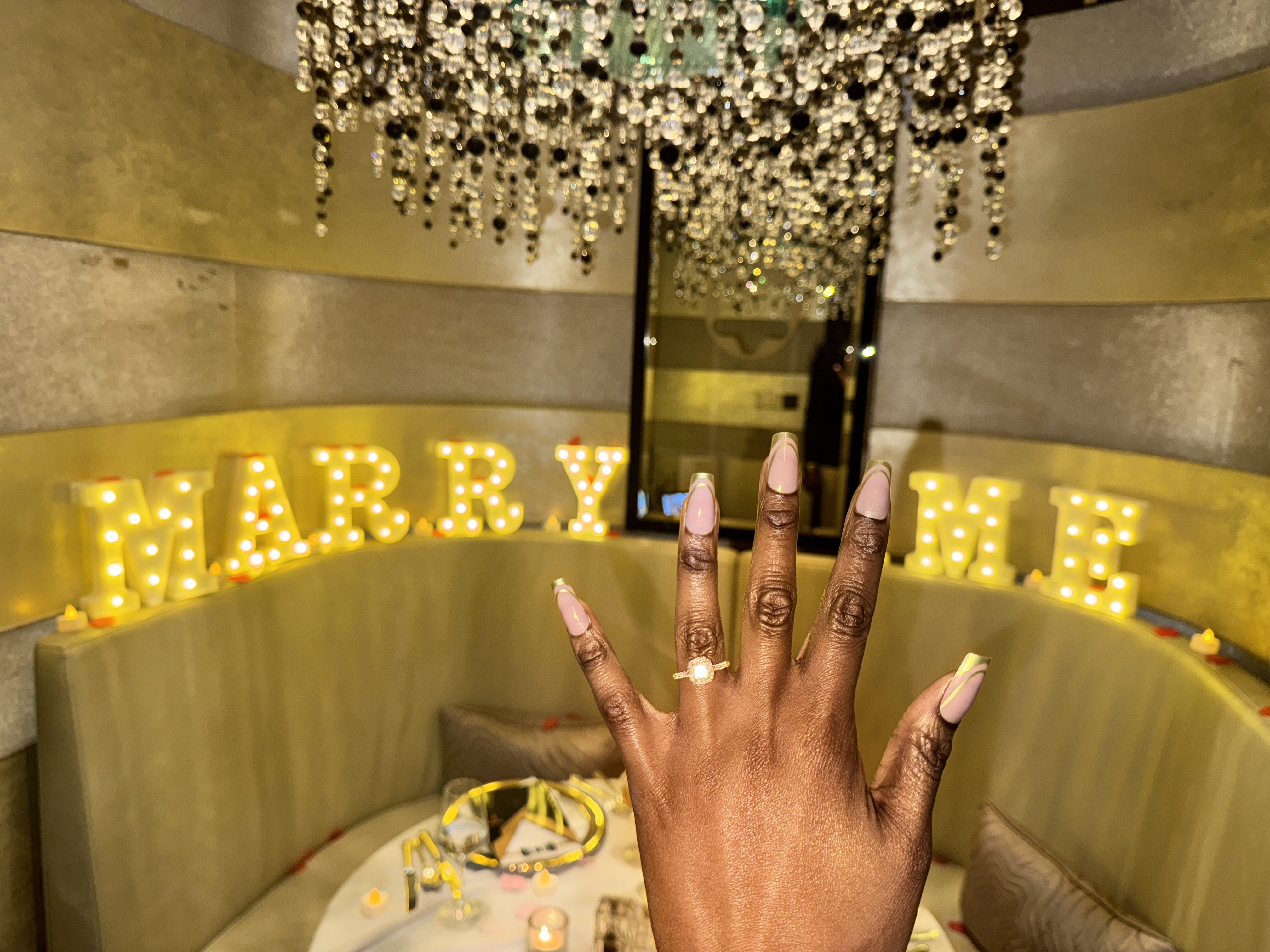 Marry me proposal led lights