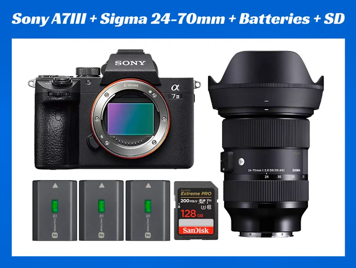 Sony a7iii/a73 mirrorless camera+sigma 24-70mm f2.8 lens