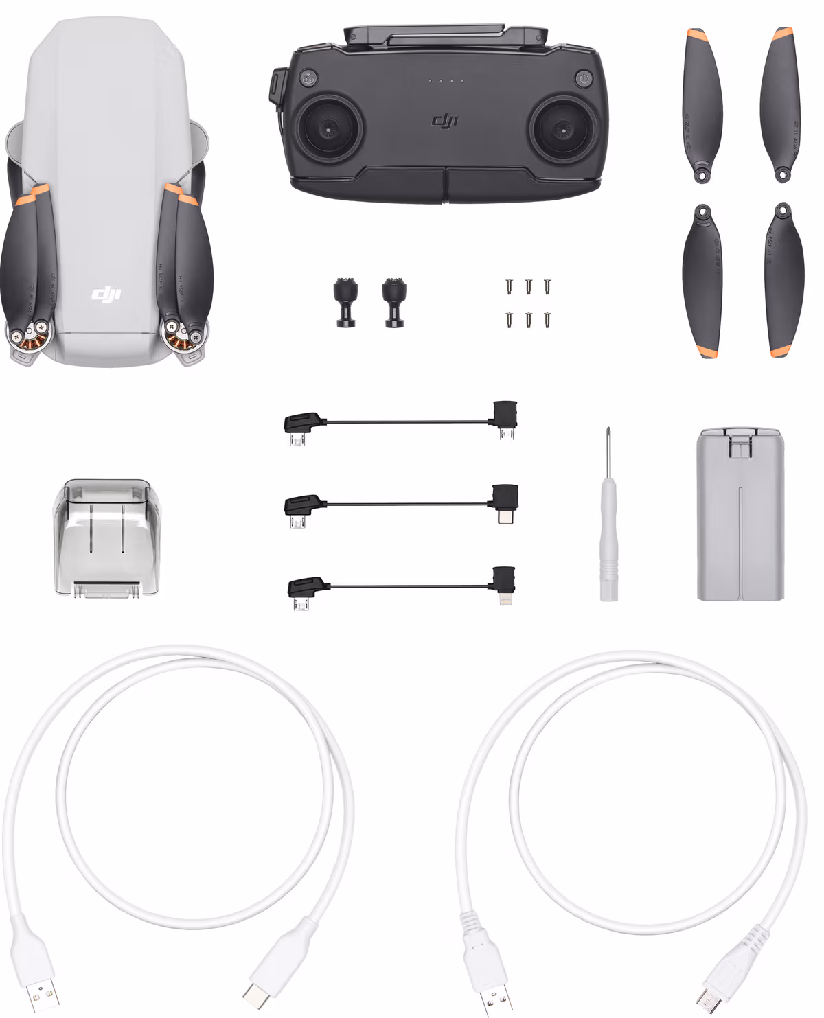 Dji mini se med tre batterier