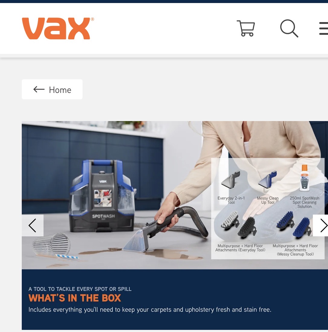 Vax spotwash spot carpet cleaner 
