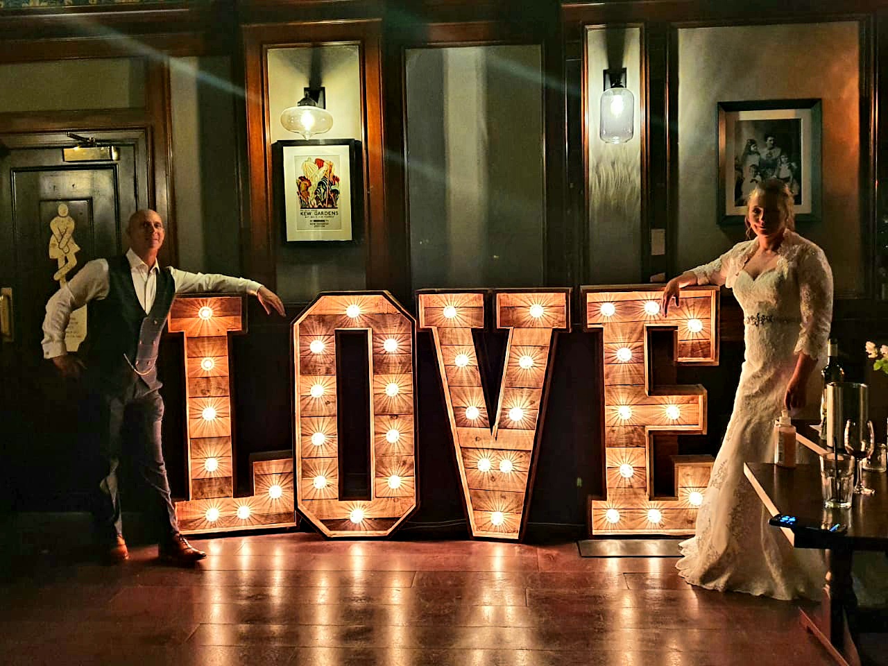 Rustic light up letters 