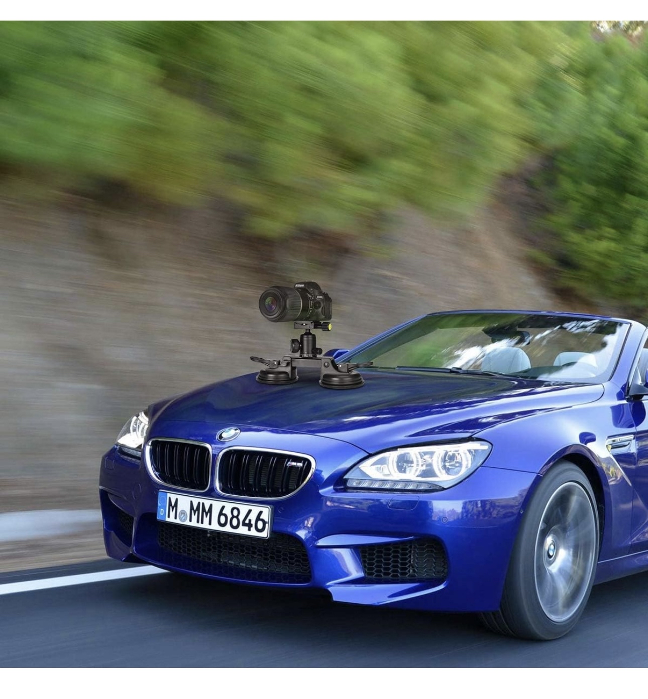 Heavy duty dual suction mount rig cup -  360°ball head dslr/mirorrless camera / gopro/ camcorder dashcam race car holder vehicle cab cockpit windscreen window door mount w/quick release for hi-speed vlogging (20 lbs load)