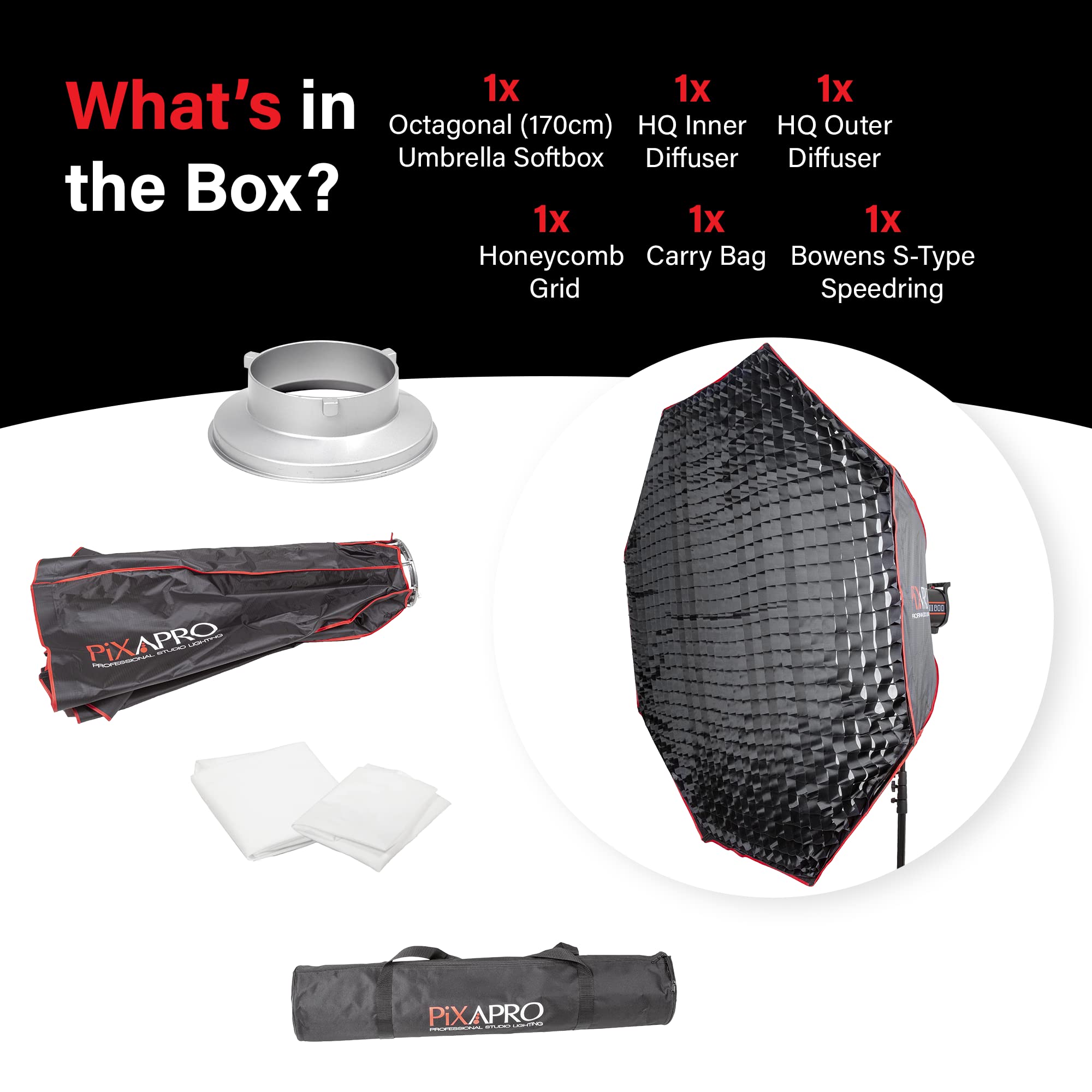 Pixapro 170cm octogon softbox 
