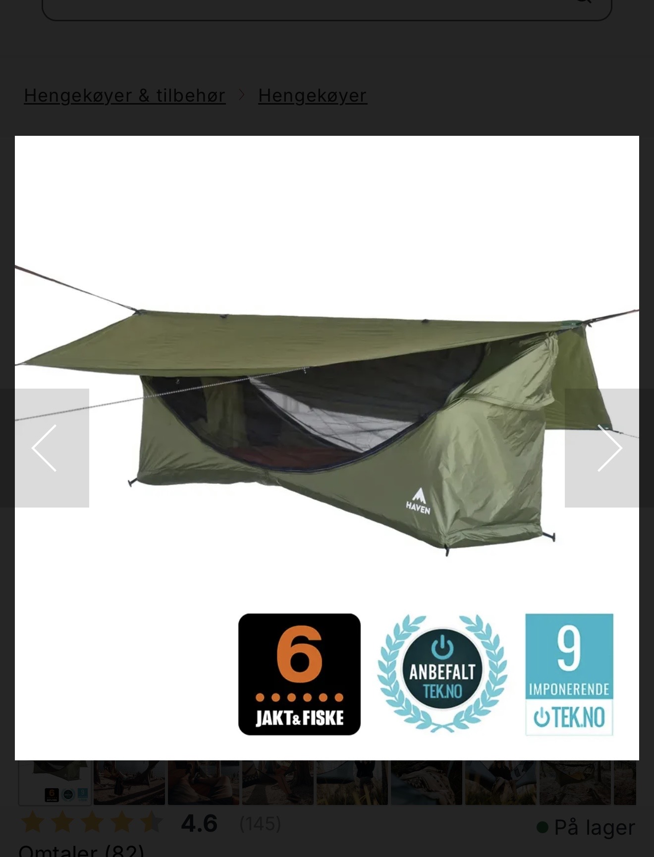 Haven tent lounge original til leie