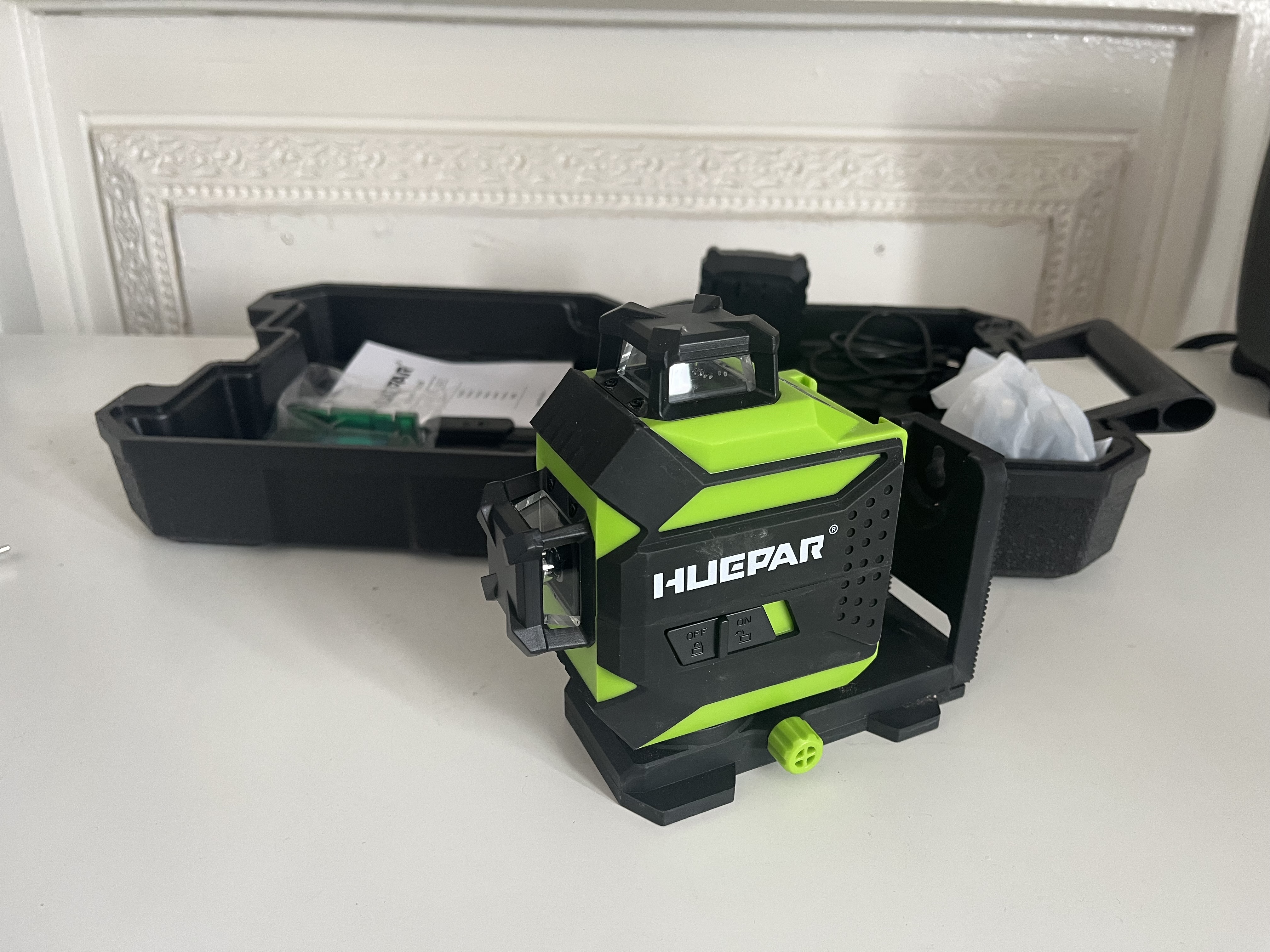 Laser level - huepar 703cg 360 self levelling cross line laser level 