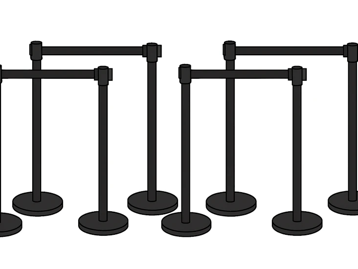 8 stk sperresøyler/avsperringsstolpe med bånd